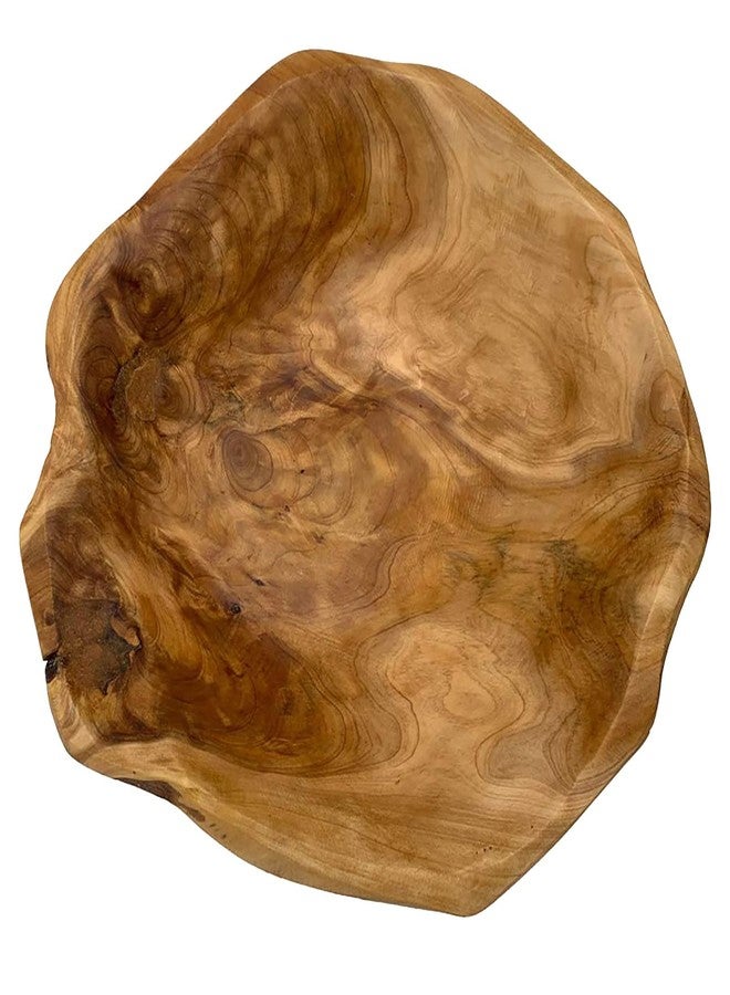 JFFLYIT Creative Wood Bowl - Root Carved Handmade Natural Real Wood Candy Serving Bowl 10"-12" - Image 1