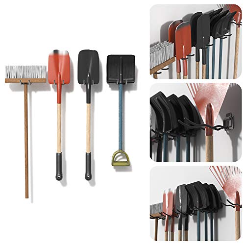 TORACK Garage Hooks Tool Organizer, 4 Pack Heavy Duty Steel 12" Wave Hooks, Wall Mount Garage Storage Utility Hook for Car Tires, Ladder, Chairs, Power Tools, Garden Tools - Image 2