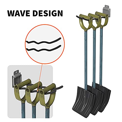 TORACK Garage Hooks Tool Organizer, 4 Pack Heavy Duty Steel 12" Wave Hooks, Wall Mount Garage Storage Utility Hook for Car Tires, Ladder, Chairs, Power Tools, Garden Tools - Image 4