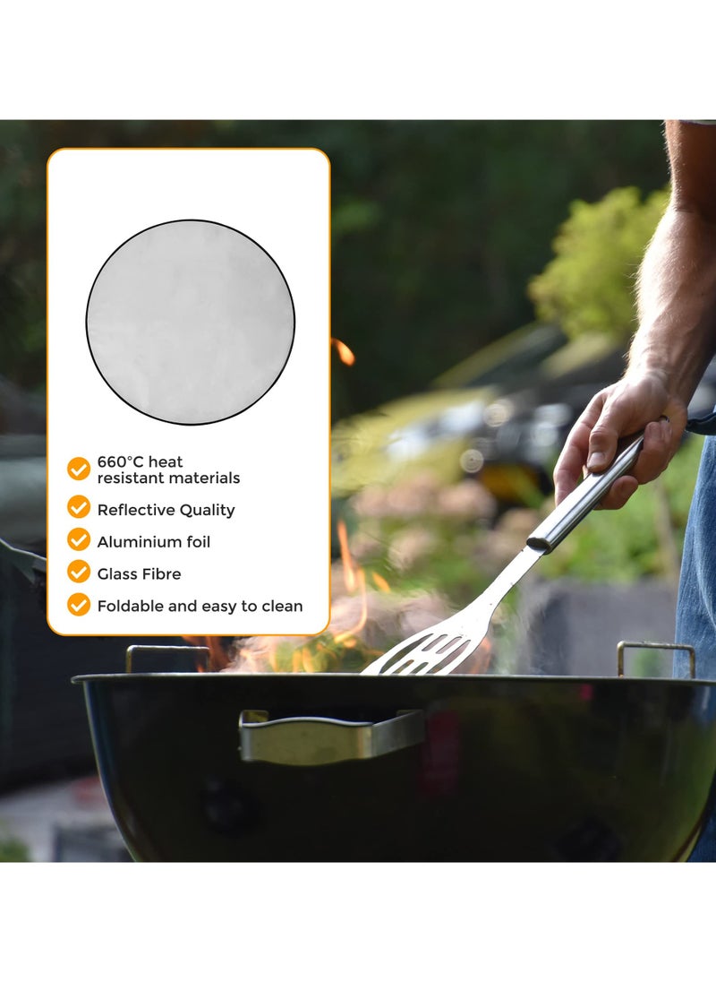 Excefore - Round 36” Fire Pit Protector Outdoor Fireproof BBQ Grill Firepit Mat - Heat Deflector Protecting Floor, Decking, Patio, Campsite, Chiminea, Grass, Bonfires for Heat Fire Damage - Image 1