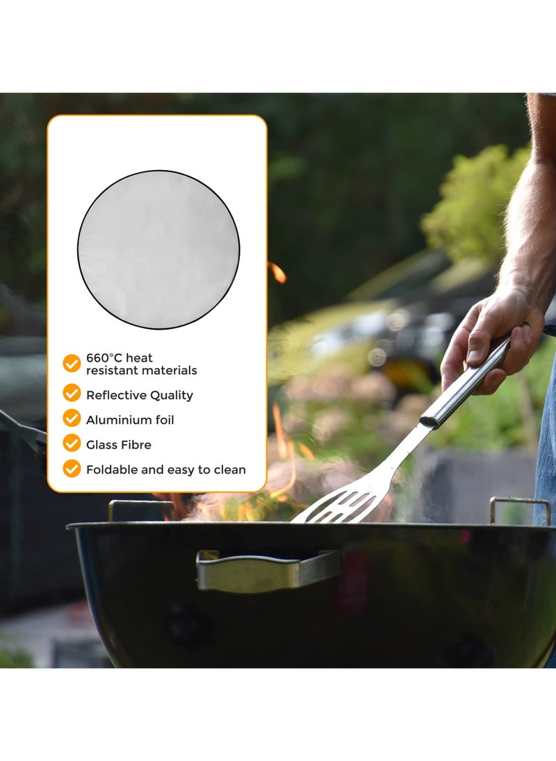 Excefore - Round 36” Fire Pit Protector Outdoor Fireproof BBQ Grill Firepit Mat - Heat Deflector Protecting Floor, Decking, Patio, Campsite, Chiminea, Grass, Bonfires for Heat Fire Damage - Image 1
