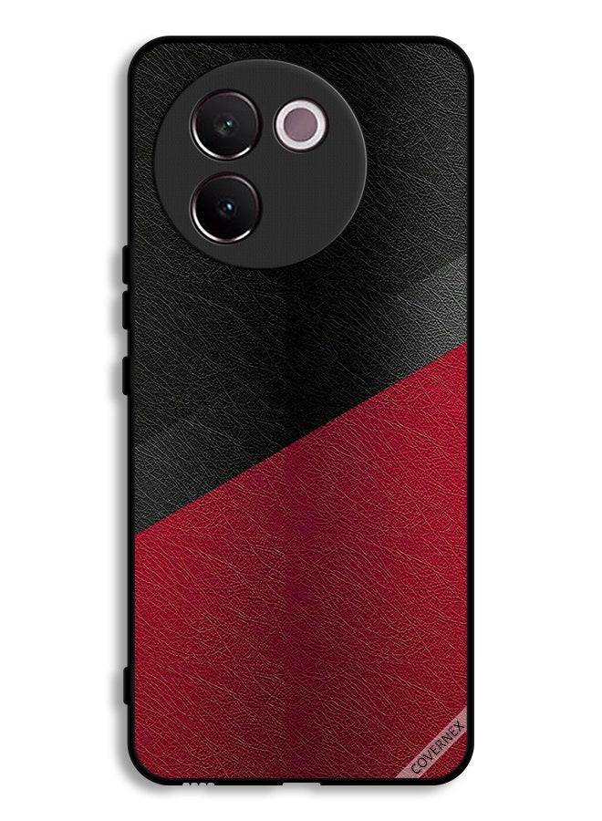 Covernex غطاء حماية جلدي بنمط هندسي لهاتف Vivo V30e 5G - Image 1