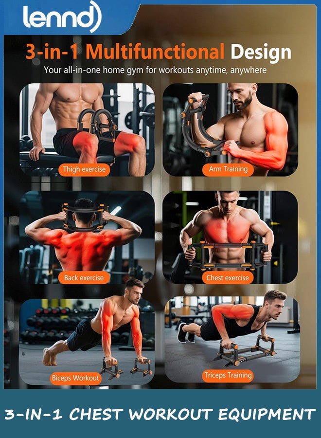 LENND Twister Arm Trainer - 3-in-1 Adjustable Chest Workout Equipment,Portable Home Gym Chest & Arm Workout, Push Up Bars, 27-65KG Resistance for Men Women - Image 5