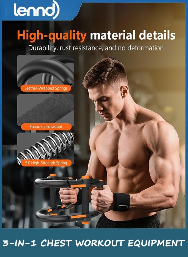 LENND Twister Arm Trainer - 3-in-1 Adjustable Chest Workout Equipment,Portable Home Gym Chest & Arm Workout, Push Up Bars, 27-65KG Resistance for Men Women - Image 4