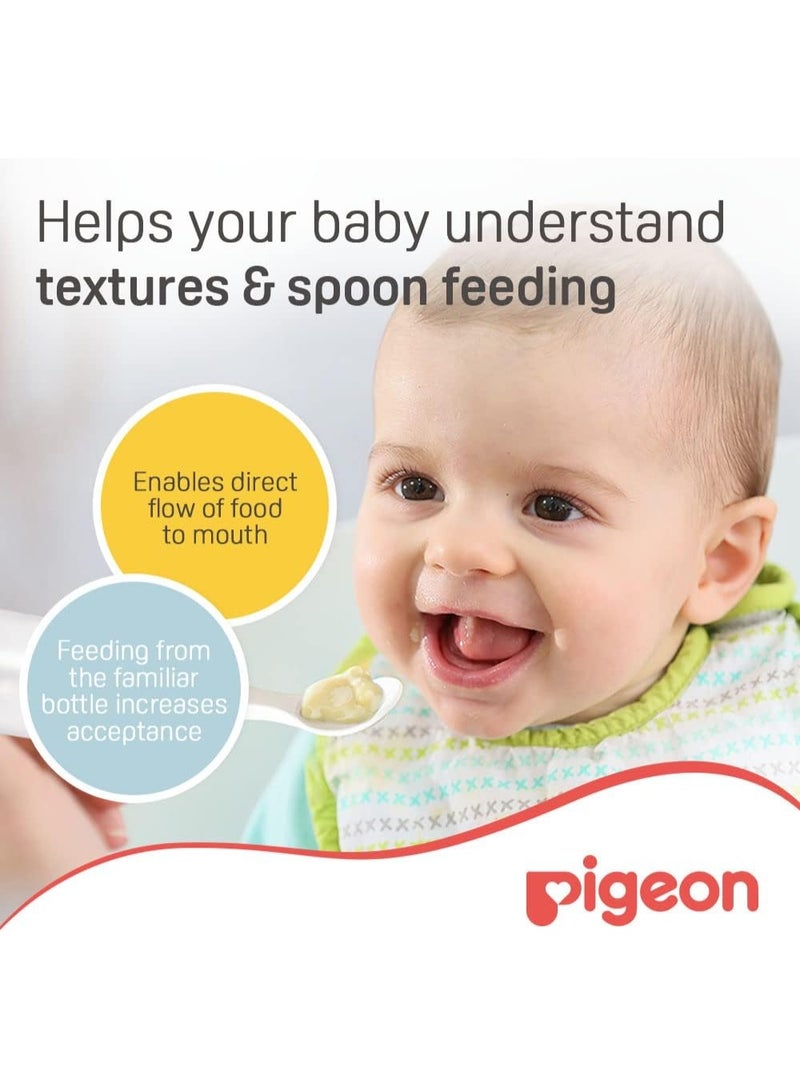 بيجون زجاجة فطام بيجون مع ملعقة لتقديم العصير والحساء أو المهروس، خالية من مادة BPA للأطفال من عمر 6 أشهر فما فوق، بيضاء، 120 مل - Image 3
