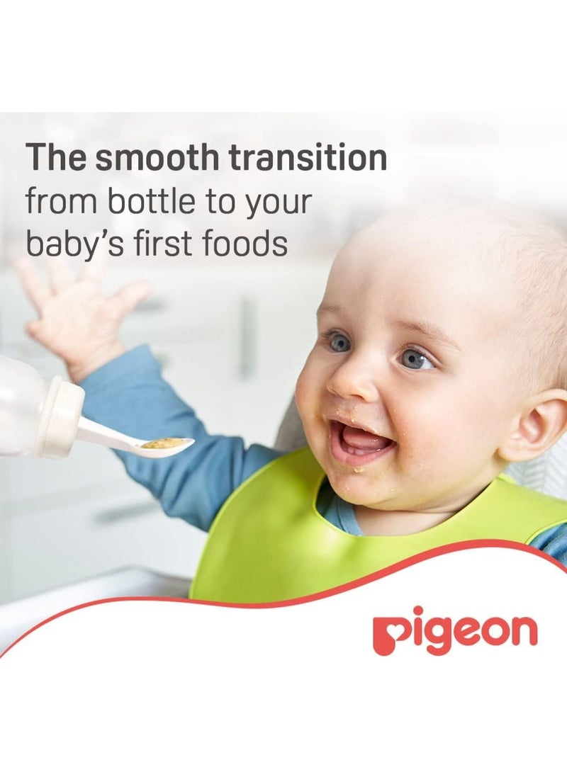 بيجون زجاجة فطام بيجون مع ملعقة لتقديم العصير والحساء أو المهروس، خالية من مادة BPA للأطفال من عمر 6 أشهر فما فوق، بيضاء، 120 مل - Image 2