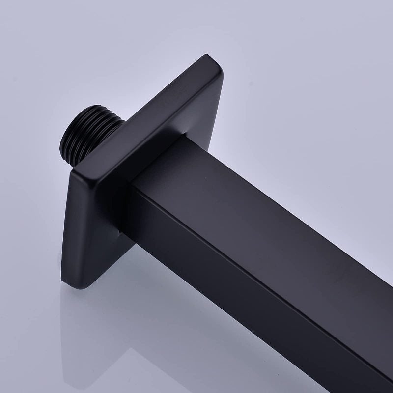 Rain Shower Arm 8-Inch Ceiling Extension Matte Black - Solid Stainless Steel Build Overhead Rain Shower Setup for Standard US Plumbing Fit - Image 2