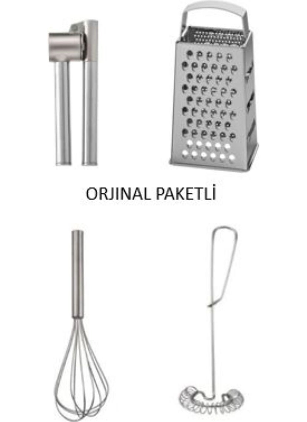 Holly Home - IKEA 3 Piece 4 Piece Kitchen Set; Koncıs Garlic Crusher + Idealısk Grater + Idealısk 2-Pie Whisk - Image 1