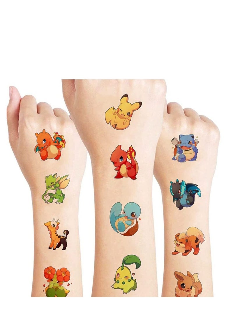 Tamona Pokémon Birthday Gift Bags, Pikachu Themed Candy Birthday Decoration Bags 12Pcs. Treat Bags, Party Favors Paper Bags with Hand Tattoos for Boys & Girls - Image 3