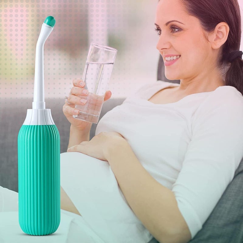 HUBTURE Handheld Portable Bidet Spray with 2 Nozzles 500ml Retractable Jet Spray Bottle for Toilet Postpartum Perineal Cleaning Personal Hygiene Travel Accessory for Men Women Babies Elderly500ml Green - Image 4