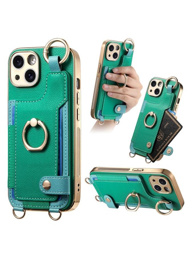 erorex Case For iPhone 15 Plus Fashion Ring Card Bag Phone Case with Hang Loop  - Image 1