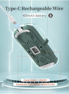 إف ماوس ماوس لاسلكي شفاف مغناطيسي ثلاثي الأوضاع بطول 10 أمتار: تقنية حديثة وتصميم صامت فريد وشفاف لتجربة مستخدم متميزة - أخضر  - Image 3