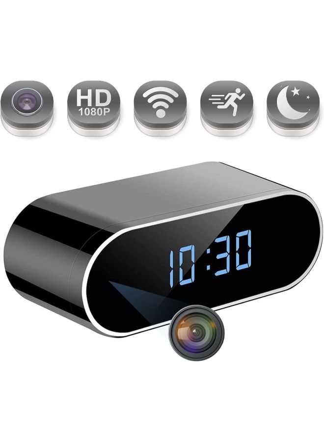 SHOPI Baby Monitor Home Security Mini Clock Camera With Rechargeable battery 128gb memory card support with night vision - Image 1