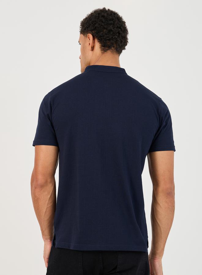 Styli Pure Cotton Compact Jersey Mandarin Polo  - Image 4
