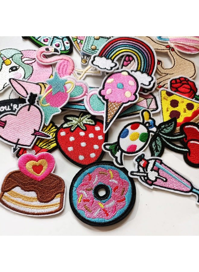 MISDONR 30pcs Girls Iron on Patches for Clothing Jackets DIY Sew Embroidered Applique Decorative Repair Patches - Image 5