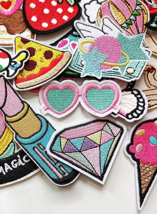MISDONR 30pcs Girls Iron on Patches for Clothing Jackets DIY Sew Embroidered Applique Decorative Repair Patches - Image 4