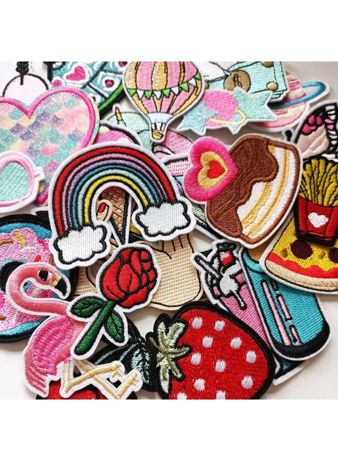 MISDONR 30pcs Girls Iron on Patches for Clothing Jackets DIY Sew Embroidered Applique Decorative Repair Patches - Image 2