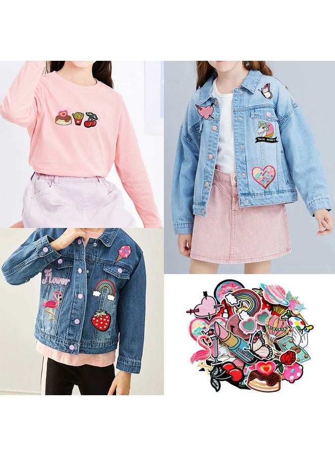 MISDONR 30pcs Girls Iron on Patches for Clothing Jackets DIY Sew Embroidered Applique Decorative Repair Patches - Image 3