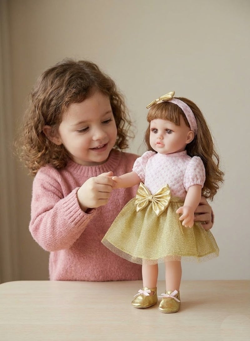 رالي عروسة بنوتة مع فستان ذهبي – لعبة دمية للبنات بتصميم رائع وشعر قابل للتسريح – مناسبة للبنات من عمر 3 سنوات وما فوق - Image 3