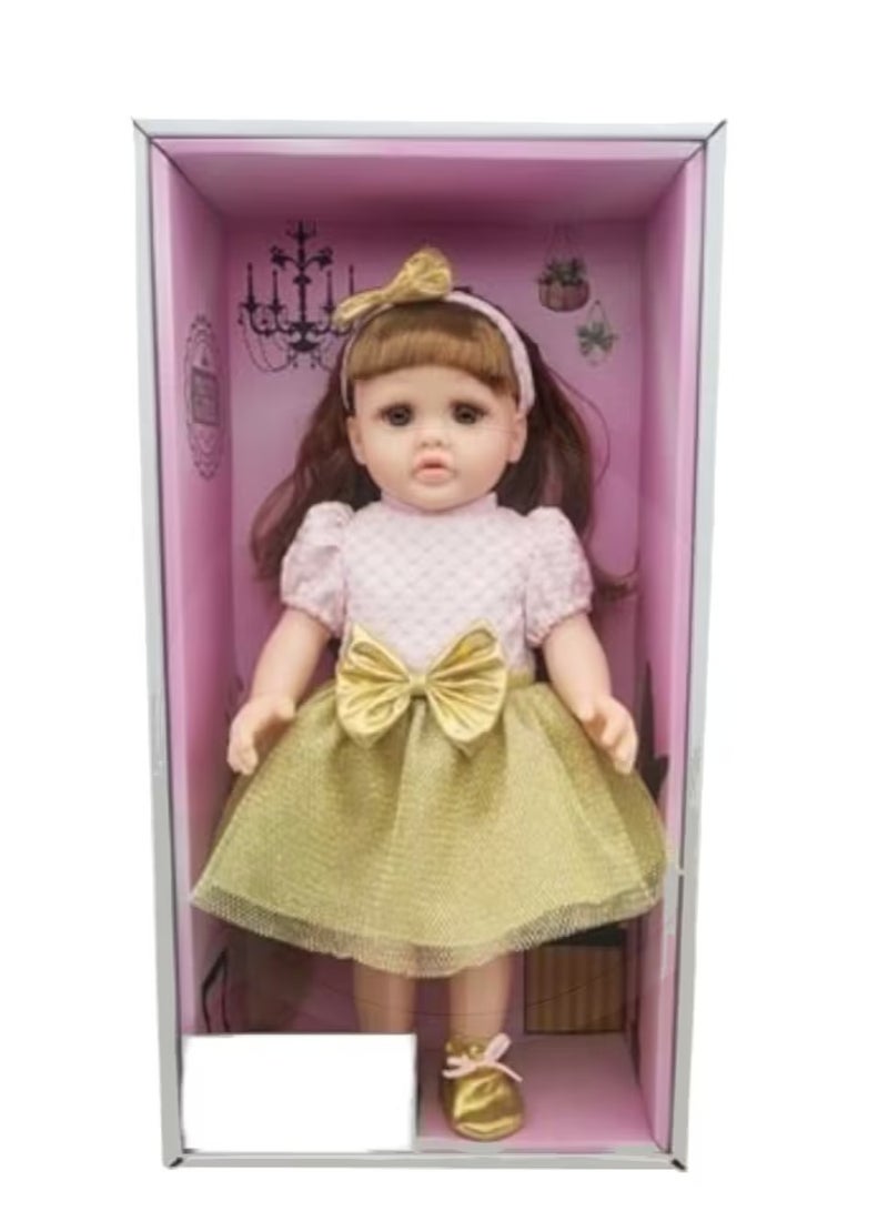 رالي عروسة بنوتة مع فستان ذهبي – لعبة دمية للبنات بتصميم رائع وشعر قابل للتسريح – مناسبة للبنات من عمر 3 سنوات وما فوق - Image 2