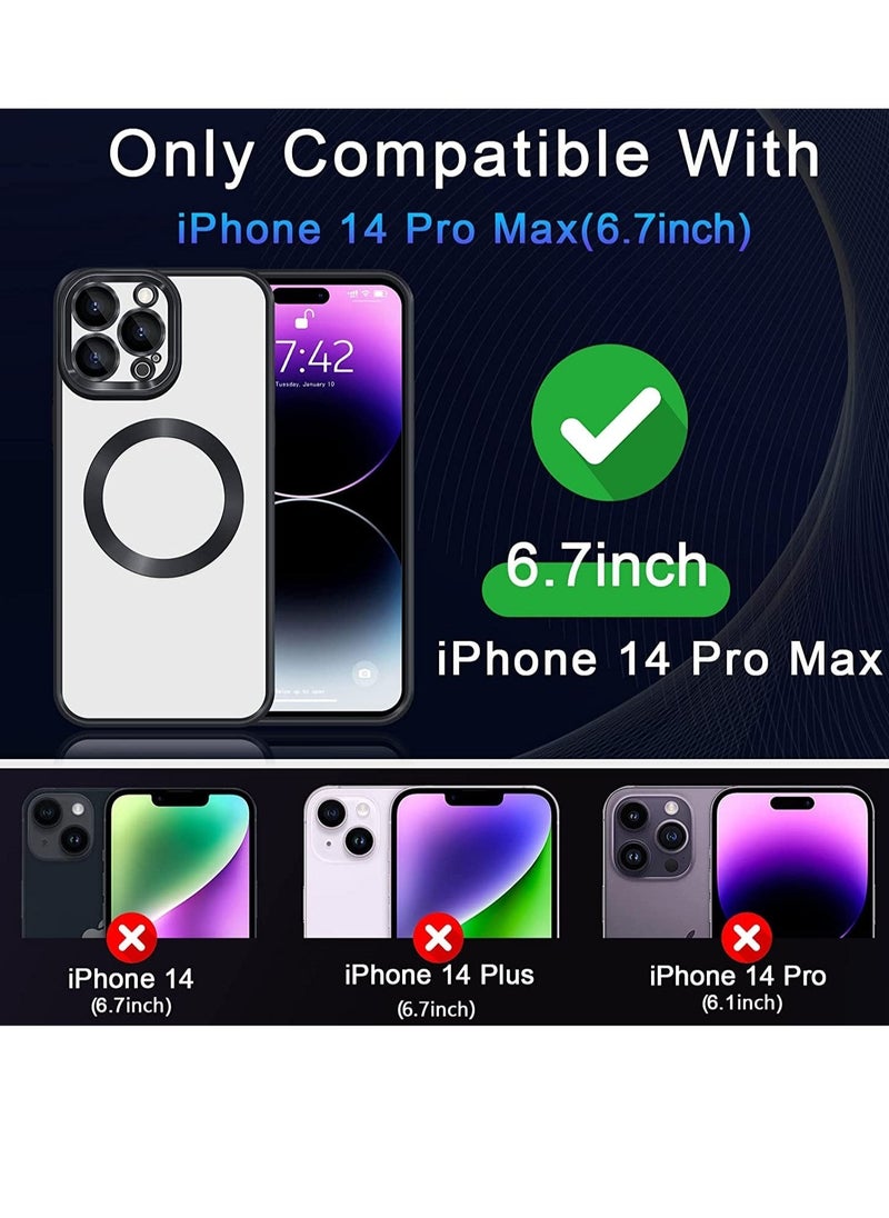 Raxoom Compatible with iPhone 14 Pro Max Case Magnetic with Full Camera Lens Protective,Electroplated Silicone Clear Shockproof Protective Case Cover 6.7 Inch - Image 4