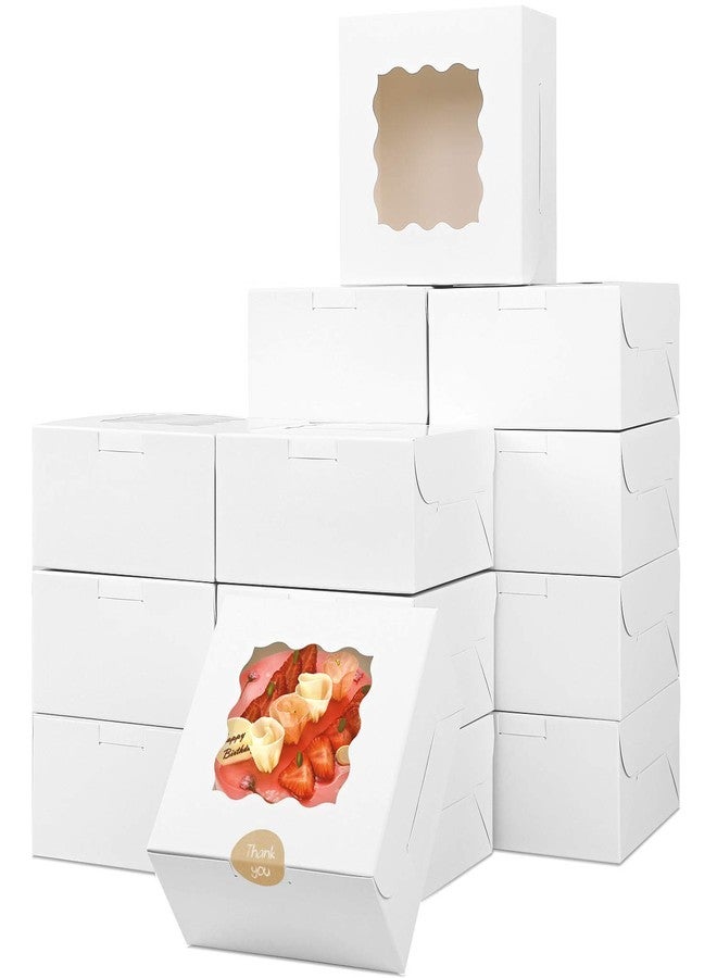 BAKEFY� (3x3x2 50 White 1 Brownie Holder Bakery Boxes with Window Cupcake Boxes Cookie Boxes Kraft Paper Gift Boxes for Pastries, Small - Image 3