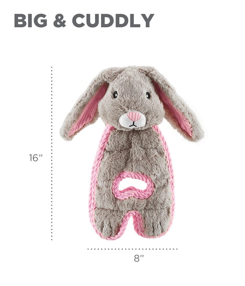 Outward Hound by Charming Pet Cuddle Tugs Bunny Plush Squeaky Dog Toy - Image 3