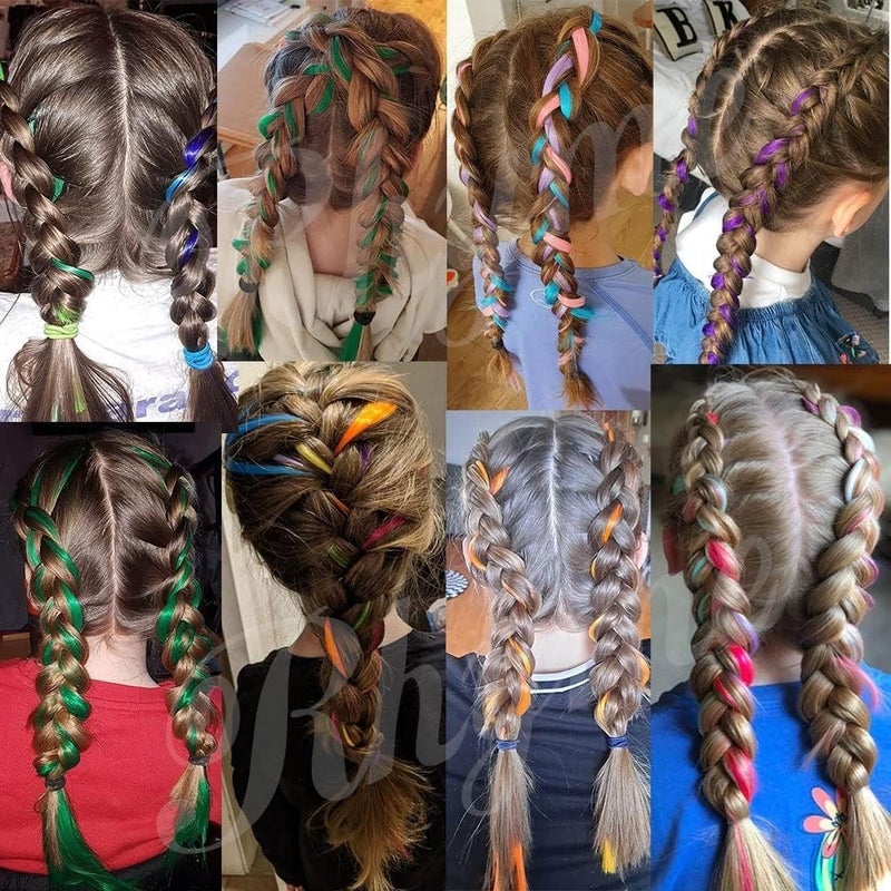 BAOER Rainbow Hair Extensions Colored Hair Extensions Clip InOn For Girls Hair Accessories Wig Pieces For women 9PCS - Image 4