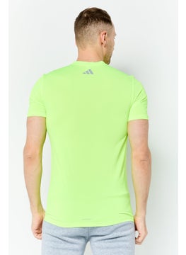 Adidas Men Sportswear Fit Short Sleeves Running T-Shirt, Lime Green  - Image 2