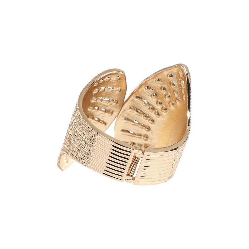 SOHI Women's Crystal Fan Bracelet - Gold Colour For Casual Wear | Alloy Meterial | Adjustable Closure | Artificial Stone Bracelet | Bracelet For Woman & Girls - Image 4