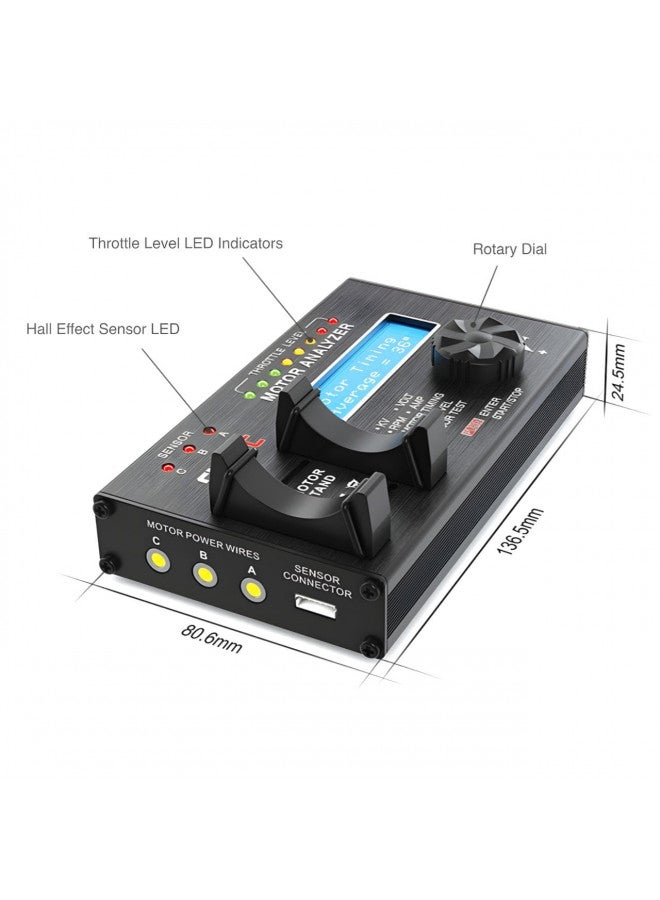 SkyRC Brushless Motor Analyzer: Motor KV, RPM, Timing Measurement, Hall Sensor Check, Brushless Motor Tester with 2x16 Characters LCD - Ideal for RC Hobby - Image 1