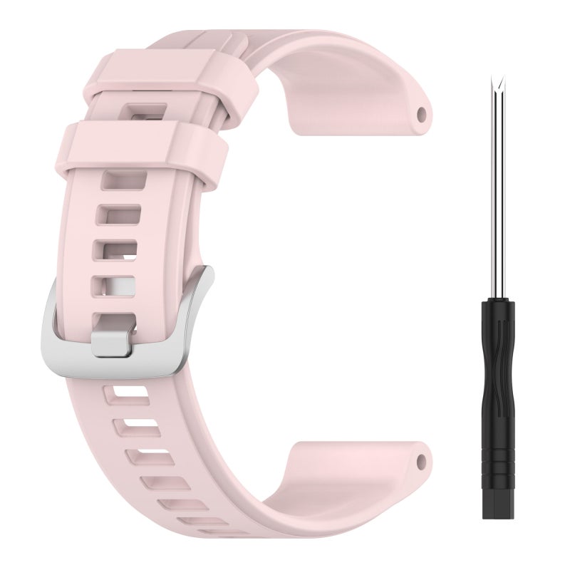 S-TOP For Garmin Instinct 22mm Solid Color Silicone Watch Band(Pink) - Image 2
