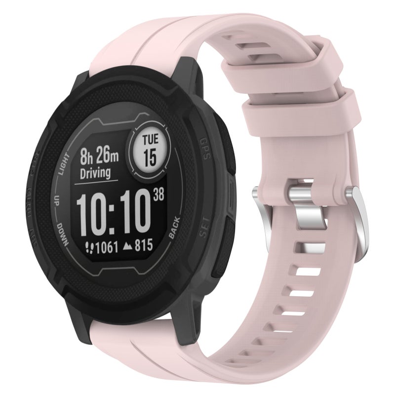 S-TOP For Garmin Instinct 22mm Solid Color Silicone Watch Band(Pink) - Image 1