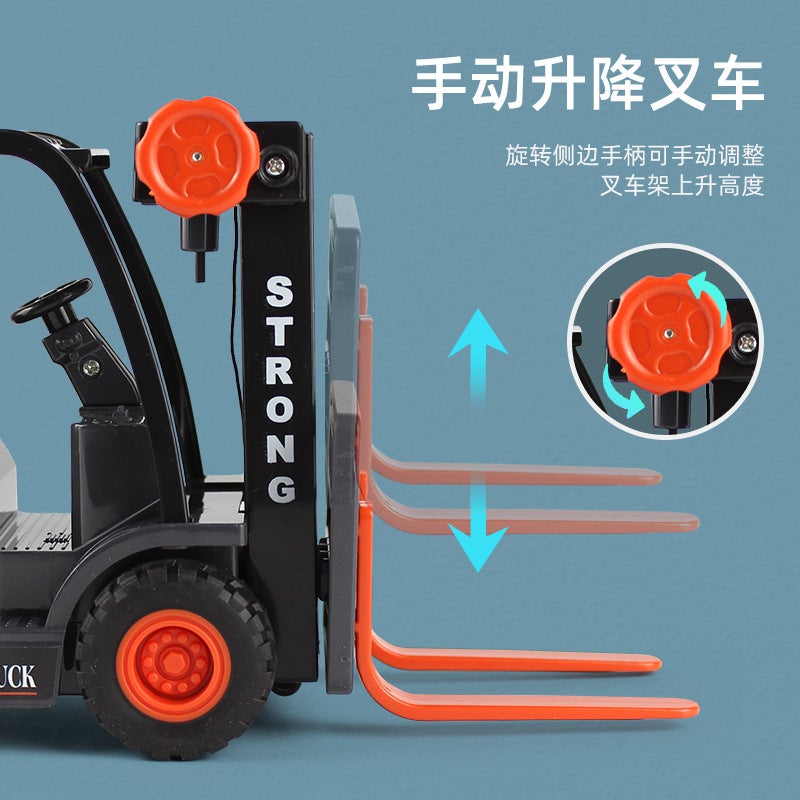 Children'S Simulation Forklift Forklift Truck Engineering Truck Manual Lifting Truck Boy Truck Model Toy Car - Image 4