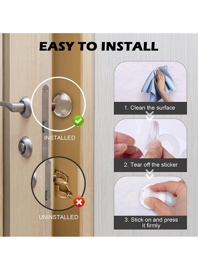 Forest Home 12 Pack Door Handle Wall Protector, Clear Wall Bumper Protector Reusable, Self Adhesive Door Knob Wall Shield to Prevent Noise and Wall Damage (Clear) - Image 2