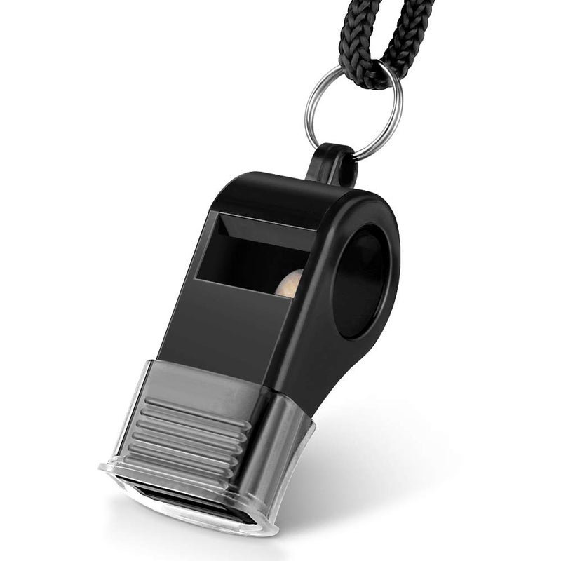 Hipat Whistle, 2 Packs Sports Whistles with Lanyard & Mouth Grip, Loud Crisp Sound, Black Plastic Whistles Ideal for Coaches, Referees, and Officials - Image 5