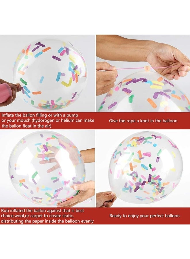 bouti1583 Party Balloon Birthday Balloons Sprinkles Confetti Balloon Pack - Ice Cream Sprinkle Balloons.(24PCS) - Image 1
