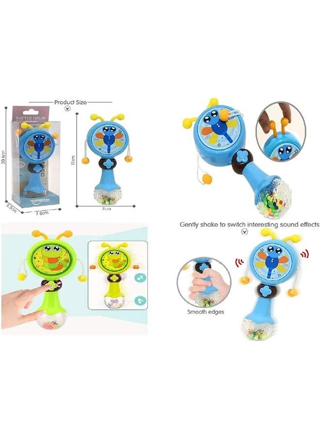 BAYBEE Baby Rattle Drum Toys For Kids With Music Light Beads Rattle Toy Musical Instruments Educational Toys For Kids Musical Toy Rattle Drums For Kids Toddlers 1 2 3 4 Years Boys Girls  - Image 5