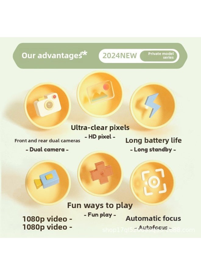 Explosions Children's Camera HD 9600W SLR Mini Camera Children's Educational Toys Products-Colour:Rainbow Cat Yellow (64g+ Card Reader)  - Image 4