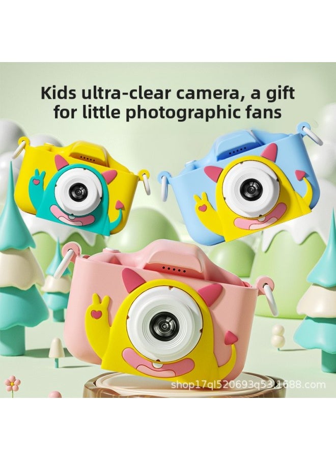 Explosions Children's Camera HD 9600W SLR Mini Camera Children's Educational Toys Products-Colour:Rainbow Cat Yellow (64g+ Card Reader)  - Image 3