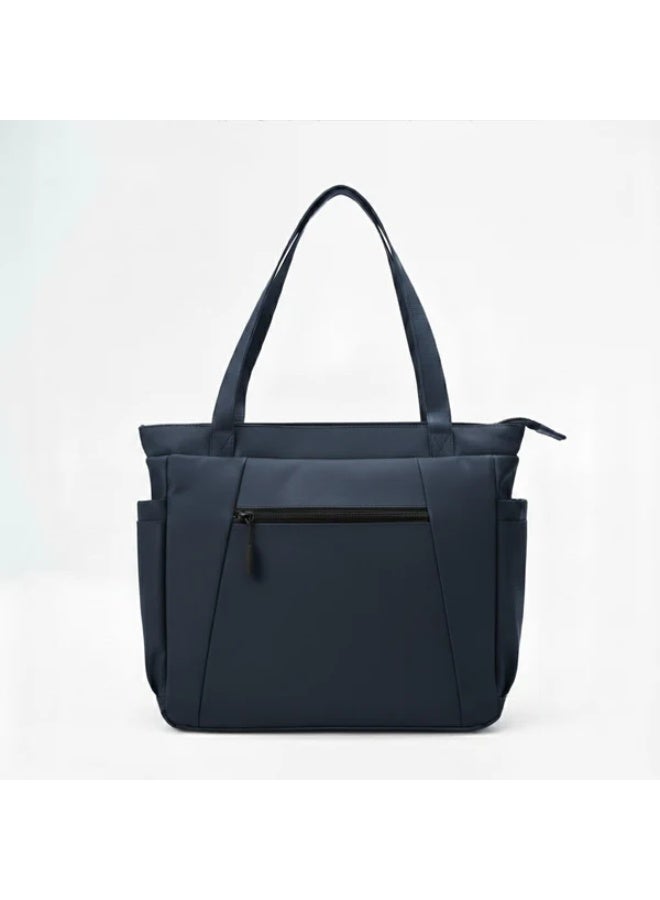 HIGH LINE STORE Eva Carry - Navy Waterproof Tote Bag with Multiple Inner Pockets 40x35x10 cm – Daily Work & Travel Handbag - Image 1