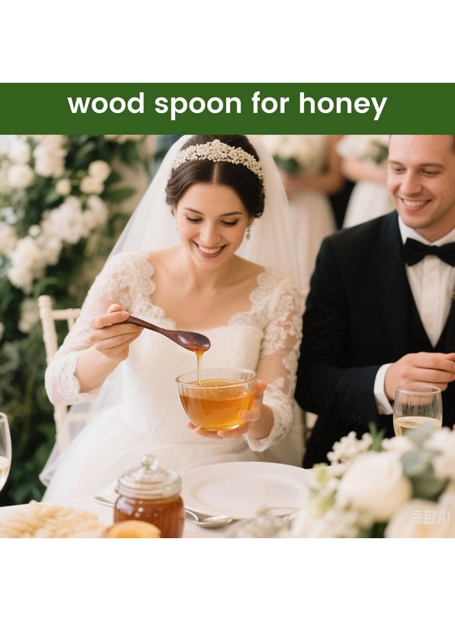 HANSGO Wooden Spoons for Eating, 6PCS Small Wooden Soup Spoons for Honey Coffee Stirring Tea Jam Bath Salts, 6 Inches - Image 4