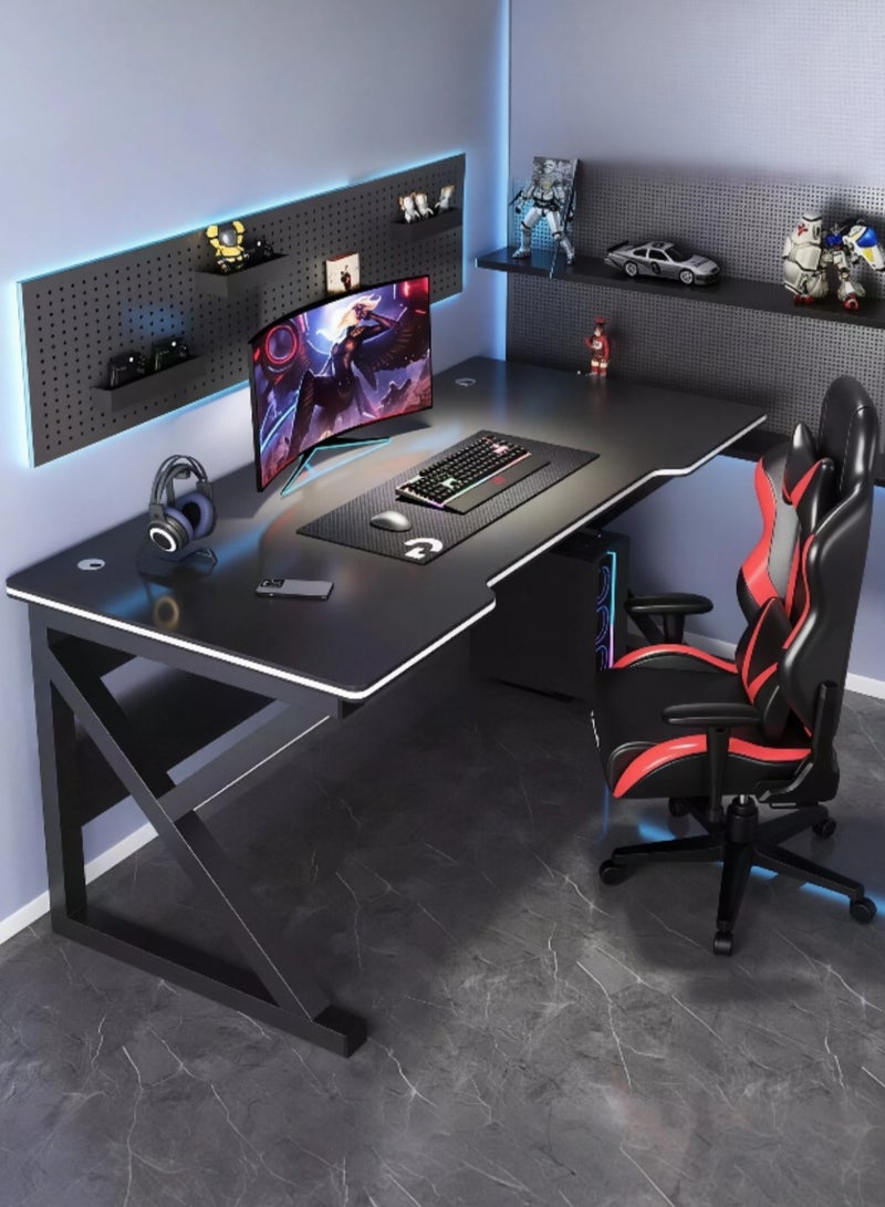 AIWANTO 120cm Gaming Desk – Ergonomic K-Frame, Large PC Table for Gamers & Home Office – Smooth Black | Easy Assembly, Space-Saving Design - Image 1