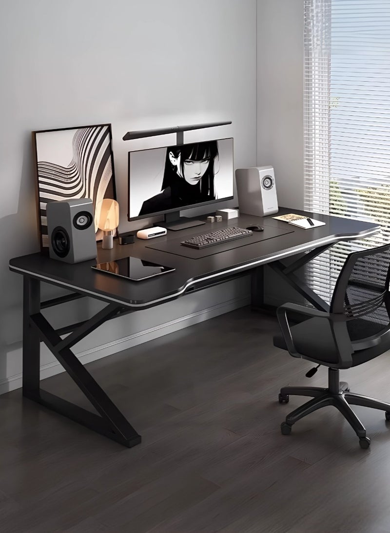 AIWANTO 120cm Gaming Desk – Ergonomic K-Frame, Large PC Table for Gamers & Home Office – Smooth Black | Easy Assembly, Space-Saving Design - Image 2