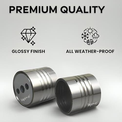 Inme Stainless Steel Curtain Rod Holder Concealed Fit/ Wall to Wall Curtain Bracket Set for Windows, Balcony, Door, Shower with Screws & Wall Plugs Included - 1 inch Glossy Silver (Pack of 2) - Image 3