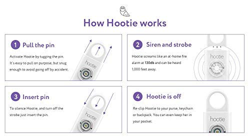 Hootie Personal Safety Alarm for Women, Men, & Kids - Keychain Alarm, Self Defense Strobe & Siren, Security Siren Keychain with 130dB Self Defense Siren & Strobe Light - Navy - Image 5