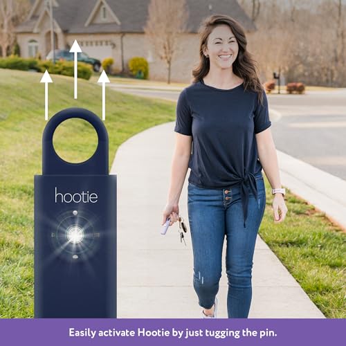 Hootie Personal Safety Alarm for Women, Men, & Kids - Keychain Alarm, Self Defense Strobe & Siren, Security Siren Keychain with 130dB Self Defense Siren & Strobe Light - Navy - Image 4