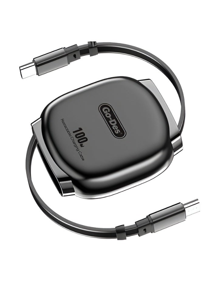 GO-DES GD-UC682 100W Type-C to Type-C Retractable Charging and Data Cable - Image 1