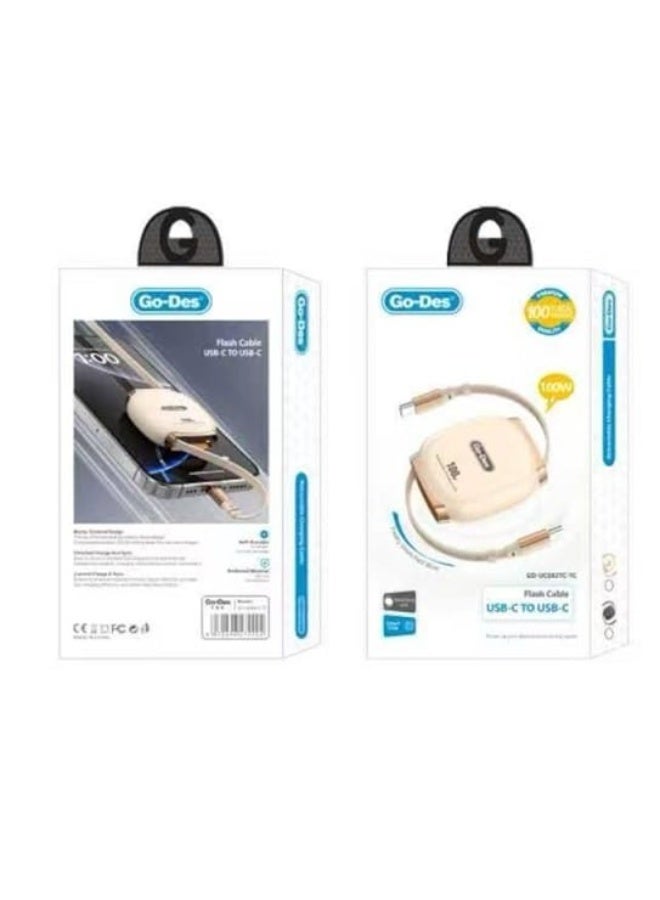 GO-DES GD-UC682 100W Type-C to Type-C Retractable Charging and Data Cable - Image 3