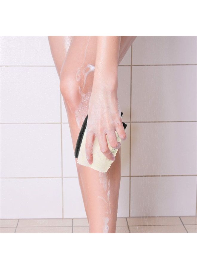 Tatuo 5 Pieces Exfoliating Face and Body Wash Cloths Towel Weave Bath Cloth Exfoliating Scrub Cloth Massage Bath Cloth for Women and Men (Black Edge,10.63 x 9.05 Inch) - Image 4